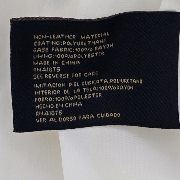 Big Chill Vintage Ivory Off White Zip Up Faux Leather Moto Jacket Size Medium - Picture 8 of 9